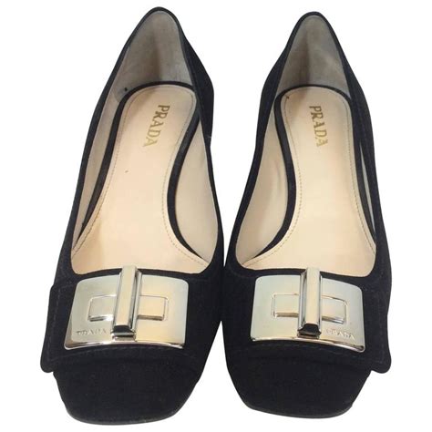 prada suede loafer pumps|prada heeled loafer.